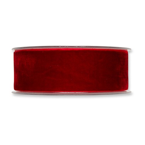 Red velvet fabric ribbon 38mm - velvet,