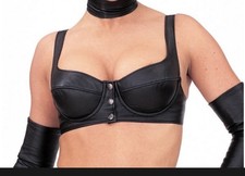 North Bound Leather Bra 85C 37-39C Canadian Brand Front Closure Black Northbound