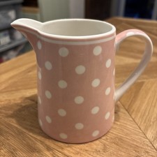 GreenGate Copenhagen Pink and White Polka Dot Ceramic Jug. New