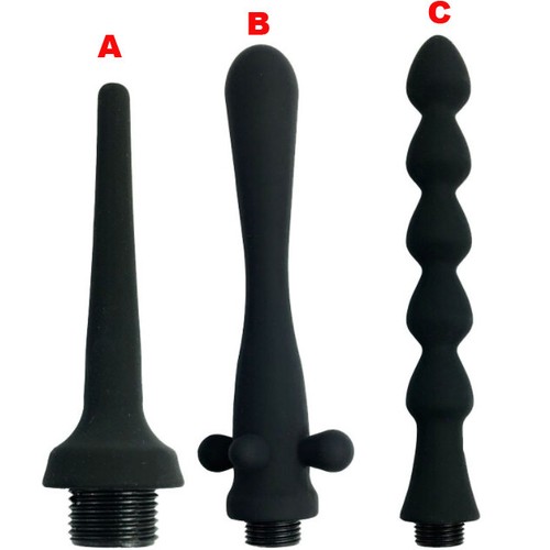 Black silicone enemator anal - black,