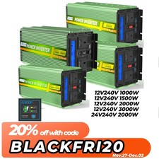 Inverter 12V/24V to 240V Power Inverter 1000W 1500W 2000W 3000W with LCD Display