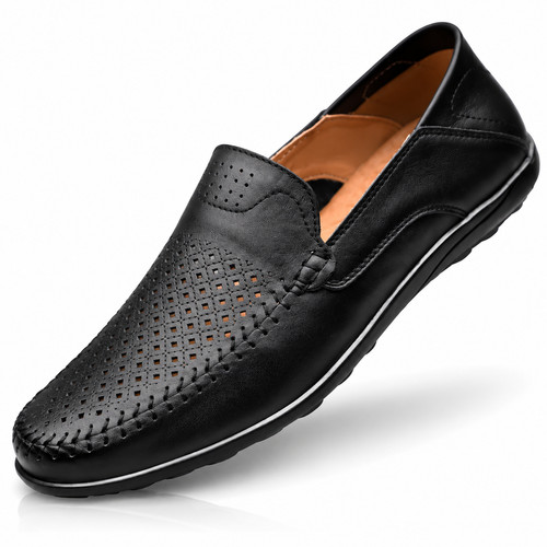 Men genuine leather loafers - leather,