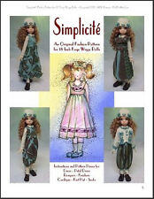 "Simplicité" 18 inch Ball Jointed Doll Kaye Wiggs BJD Fashion Clothing Pattern
