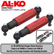 AL-KO Octagon Shock Absorbers Red 601206 for Caravan Trailer Single Axle 1800Kg