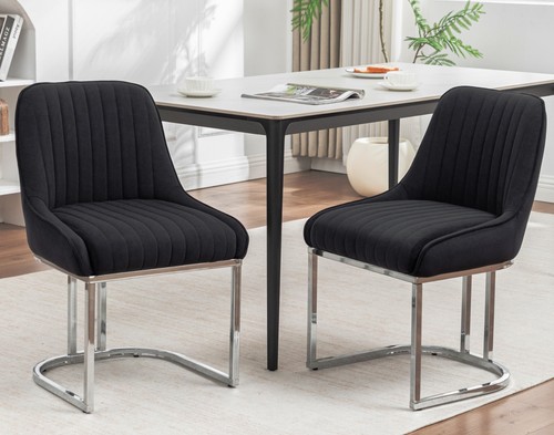 Black velvet dining - black,