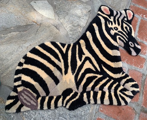 Hand tufted zebra - hand-tufted,