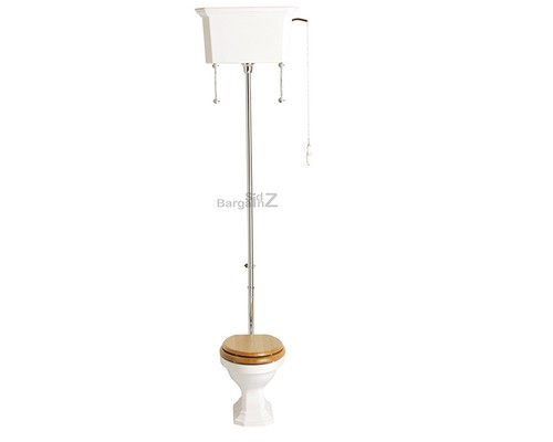 High level chrome flush - level, pipe
