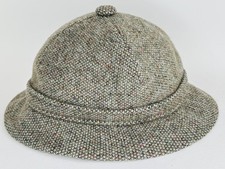 Vintage Kangol Grey Tweed Wool Grouser safari bucket Hat Size S Made In England 