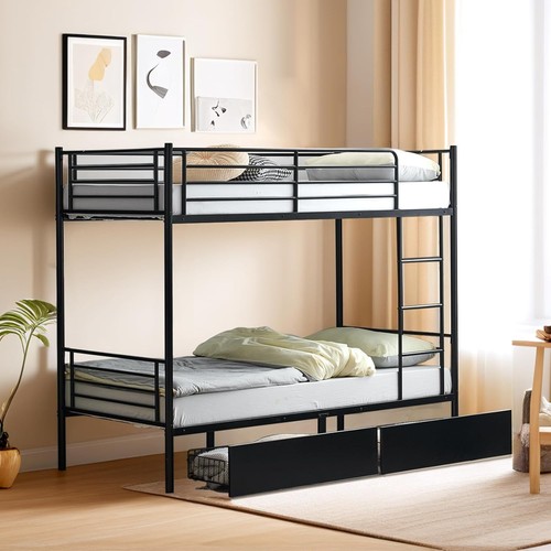 Metal bunk bed - single, over