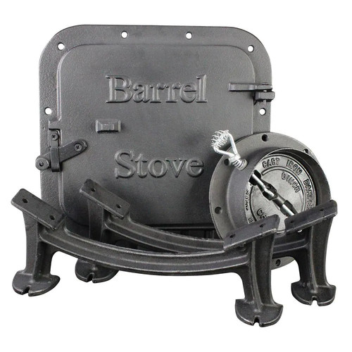 Barrel stove kit - cast, iron