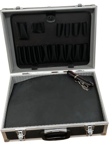 Lockable aluminium tool box - aluminium,