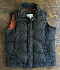 Abercrombie Fitch Vest Mens M Summit Rock Black Down Full Zip Puffer Y2K Coat