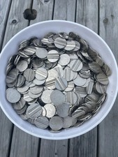 500 pcs - fruit machine gaming slot token silver metal groove