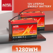 12V 24V 48V 100Ah 200Ah 300Ah LiFePO4 Lithium Battery BMS Solar Motorhome Boat 