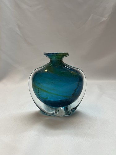 Vintage mdina glass malta blue - mdina,