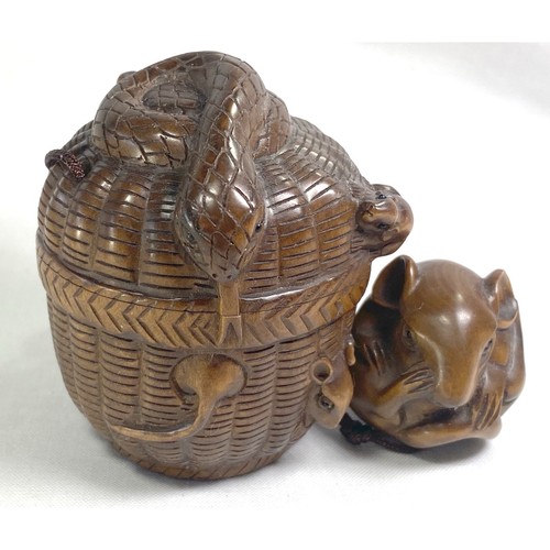Japanese antique inro snake - antique,