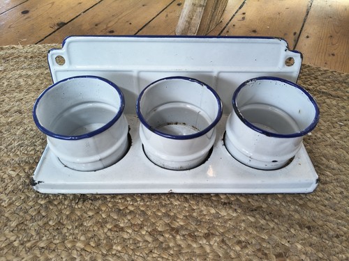 Vintage french enamel pots - enamel,