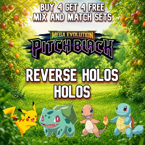 Pokemon pitch black holo - black, /