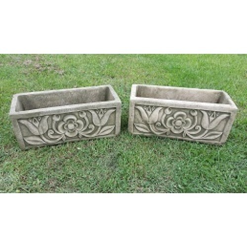 Stone concrete tulip trough - stone,