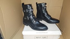 Merry Scott Women’s Leather Motorcycle Boots Size UK 7 EU 41 Buckle Biker Boots