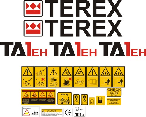 Terex ta1eh dumper decal set - terex,