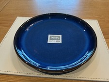 DENBY IMPERIAL BLUE MEDIUM COUPE PLATE STONEWARE BRAND NEW WITH TAGS