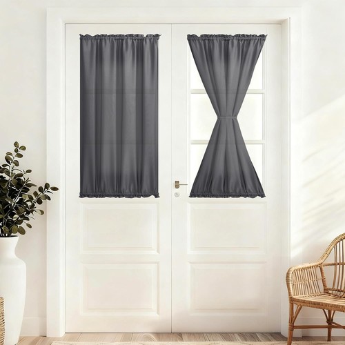 French door curtains for small - door,