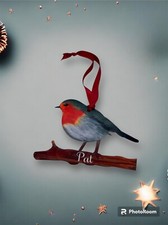 Robin Personalised Christmas Tree Hanging Decoration Memorial Loved One