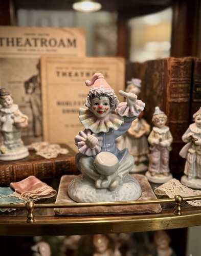 Vintage porcelain clown - vintage,