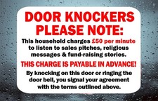 Cold caller Sticker, Door