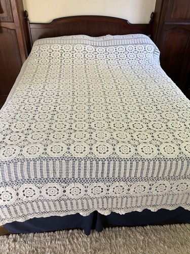 Double white crochet - white, bedspread