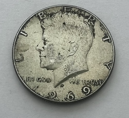 1969 silver kennedy half - silver,