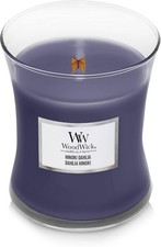 Woodwick Purple Medium Hinoki Dahlia Scented Jar Candle, Boxed - Weight 275g -
