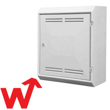 MK2 Gas Meter Box Surface Mounted White Tricel Brand H510mm x W408mm