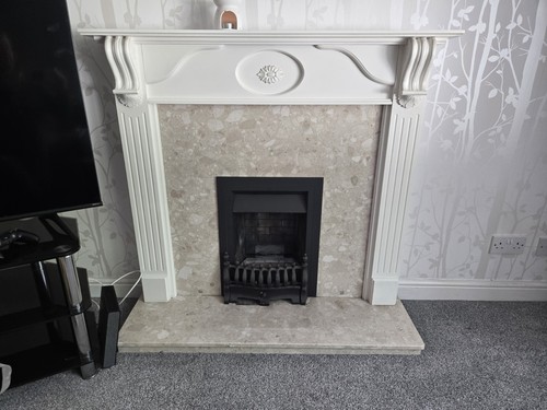 Gas fire marble - hearth, and