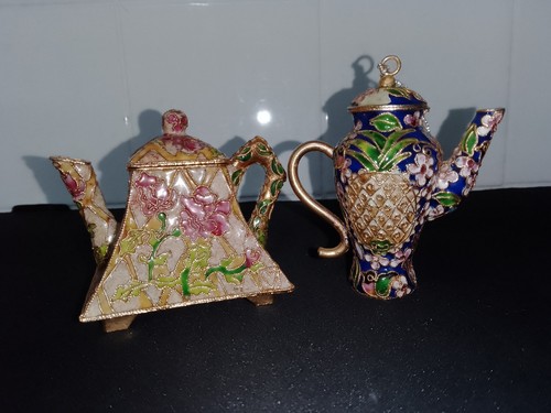 Miniature cloisonné teapot - miniature,