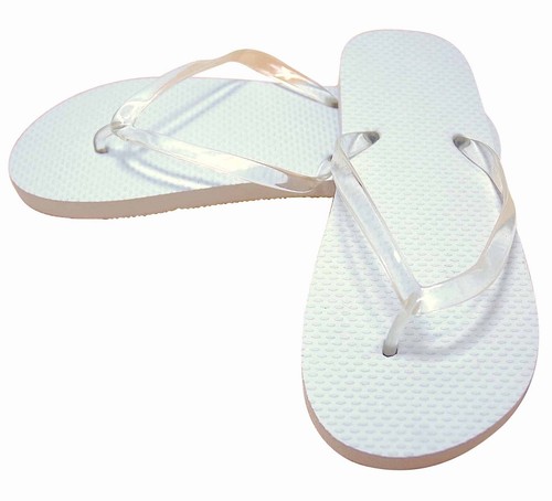 White flip flops plain - white,