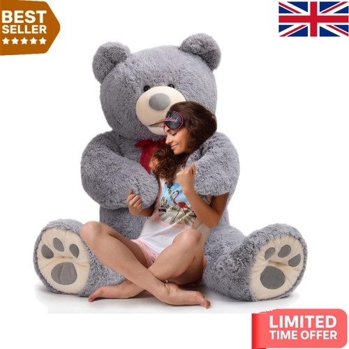 Life size 150cm grey teddy - 150cm,