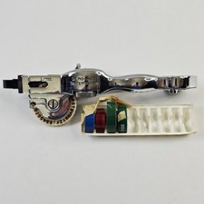 DYMO-MITE Tapewriter Chrome Hand Embossing Label Maker Vtg Works w/labels