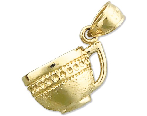 14k solid gold coffee mug - gold,