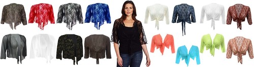 Lace mesh bolero shrug - mesh, top