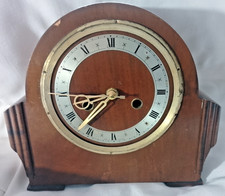 ART DECO - 1930s Mantle clock converted to a quartz movement worn wooden case.