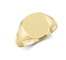 9kt Yellow Gold Cushion Plain