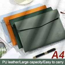 Leather Leather File Folder A4 Briefcase Document Organiser  School Office