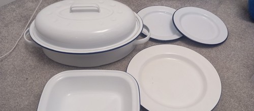 Enamel cook wear pot plates - enamel, /