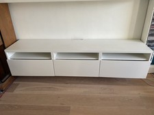 IKEA Besta White TV Unit with Drawers And Shelves 180 x 40 x 38.5cm