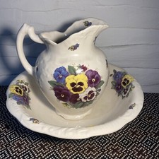 Vintage Wash Jug & Bowl set floral ( Display Only) See Description