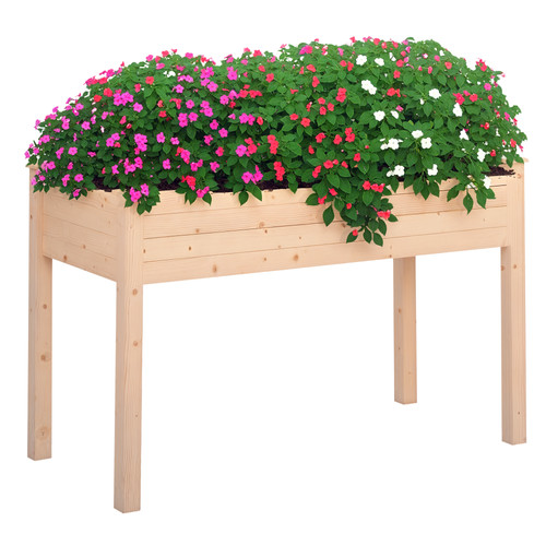 Outsunny raised wood garden - wood,