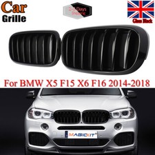 BMW X5 F15 X5M F85 X6 F16 X6M F86 FRONT KIDNEY BUMPER GRILLES GLOSS BLACK GRILLS