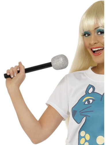 Glitter microphone ladies 80s - microphone,